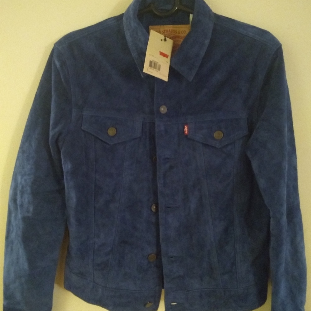 Levi's Blue Suede Trucker Jacket Size Small